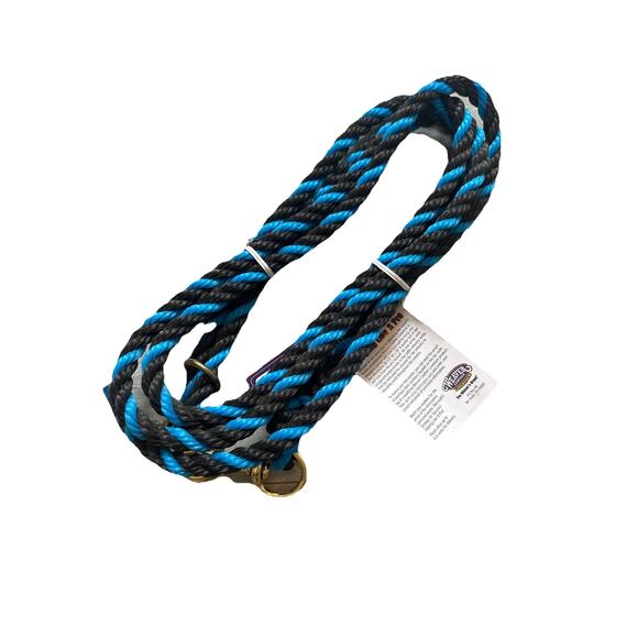 Weaver Livestock 10' foot POLY NECK ROPE FOR COW CATTLE w/ Adjustment Black Blue - Picture 1 of 2